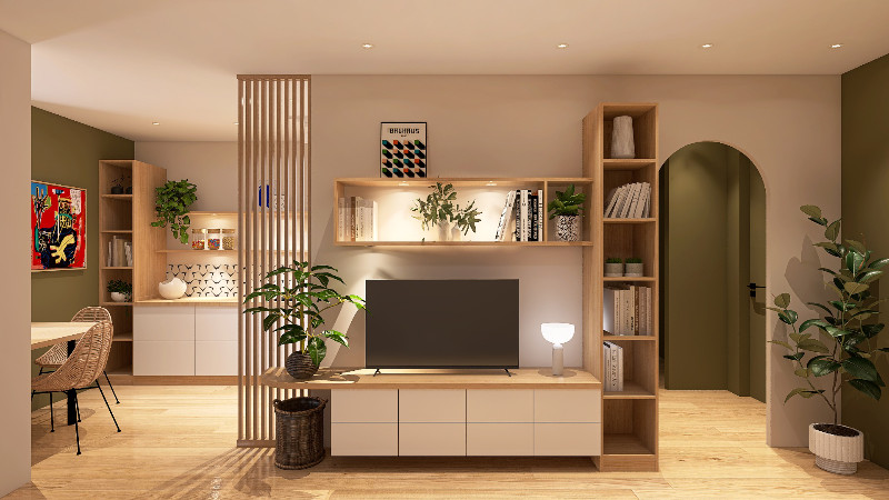 Agencement sur mesure de l'espace de vie d'un appartement à Toulon