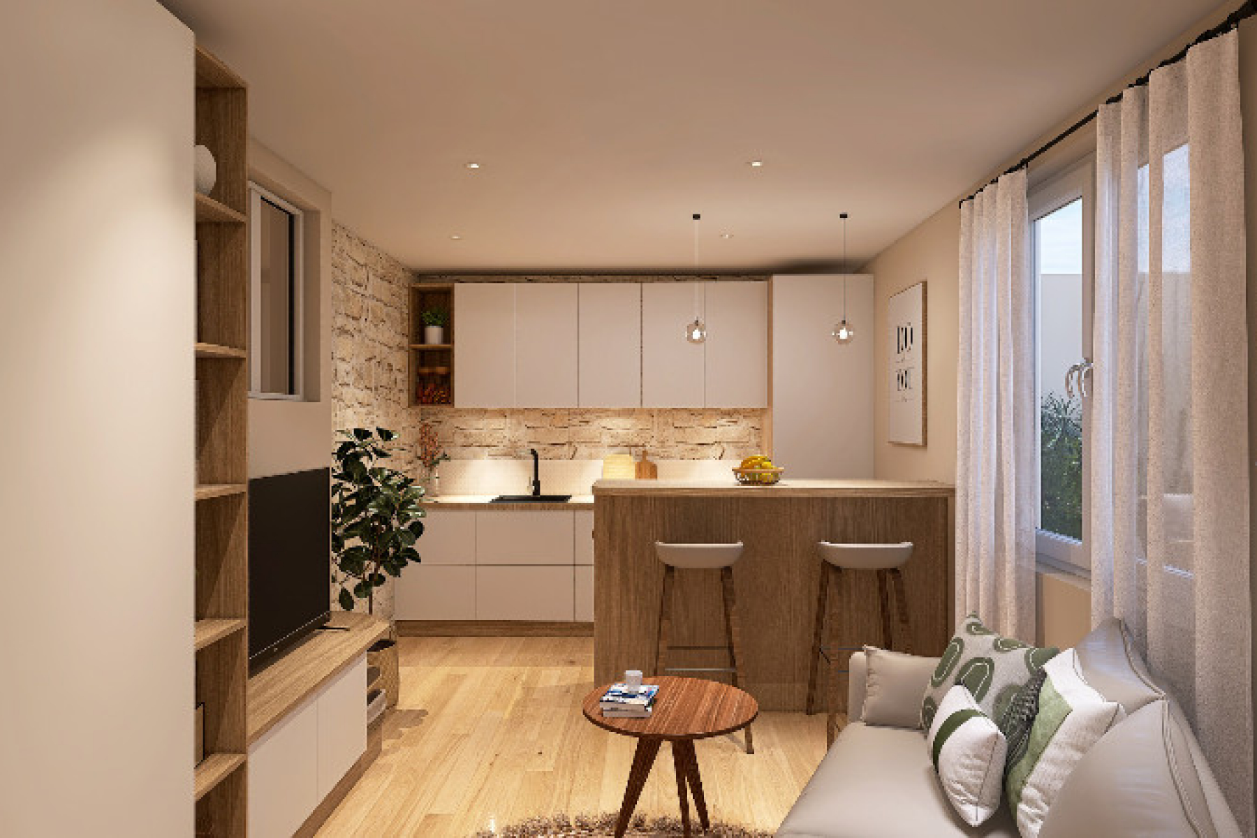 Projections 3D pour la vente d'un appartement à rénover à Solliès-Pont