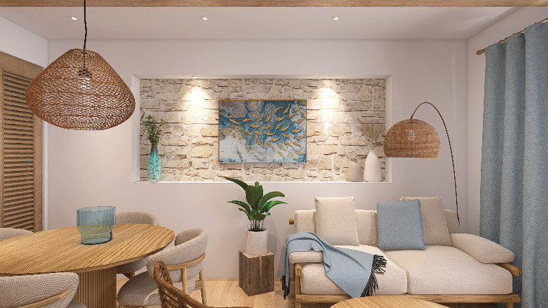 Rénovation, agencement et décoration d'un T2 avec Jardin à Hyères